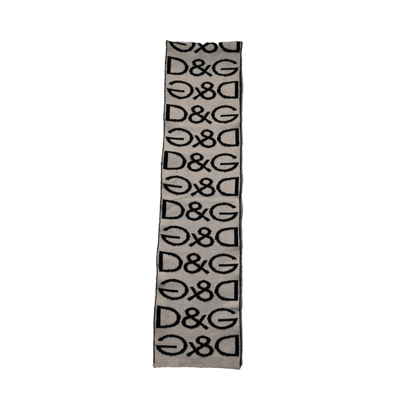 Dolce & Gabbana D&G Black & Off White Reversible Heavy Wool Scarf Pre-owned - Picture 6 of 16